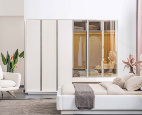 White Wardrobe Bedroom Wardrobe Robust 6 door glass wardrobe