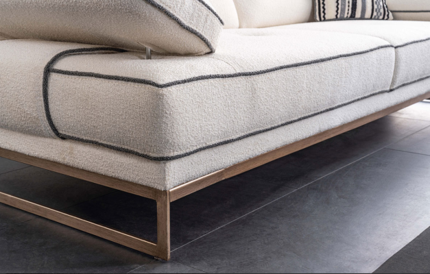 White Sofa exclusive r 3-Seater Living room Textile Upholstery Couch new