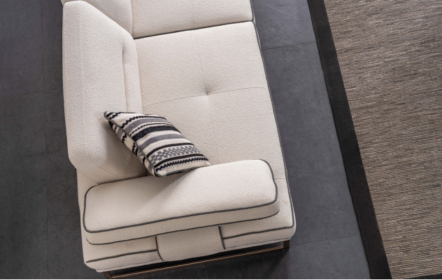 White Sofa exclusive r 3-Seater Living room Textile Upholstery Couch new