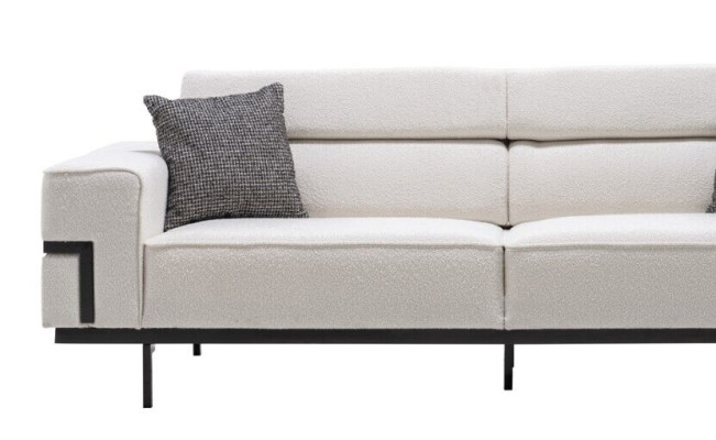 Living room White textile sofa exclusive r three-seater upholstery couch new