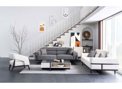 Modern Living room Set Consists of 2x Sofas + Armchair and Coffee table 4 pieces.