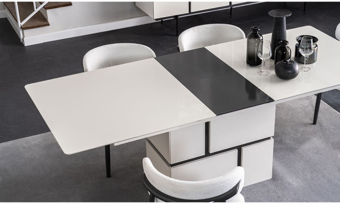 White Dining room Table Dining table Luxurious Wood Extendable Table new