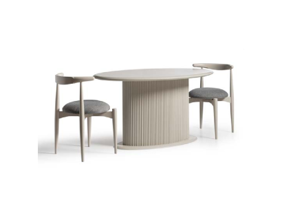 Dining set Complete e Dining room Dining table Chairs 5pcs Beige Luxury Modern