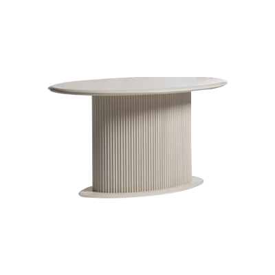 Dining room Dining set Complete e Dining table Chairs 3pcs Beige Design Oval