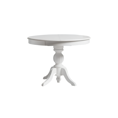 Luxury Dining set Dining room Round Dining table Chairs 3pcs White Fabric Wood