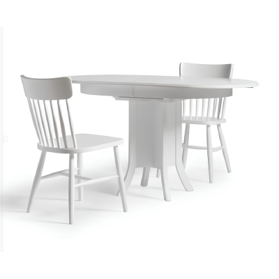 Suite wooden chairs Kitchen chairs Dining chairs Set 2pcs White Wood