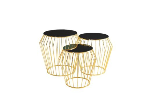 Complete e Side tables Coffee table e Sofa tables 3-piece Coffee tables Gold