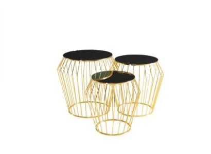 Complete e Side tables Coffee table e Sofa tables 3-piece Coffee tables Gold