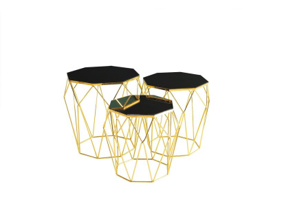 Side tables Complete e Coffee table e Sofa tables 3-piece Coffee tables Gold