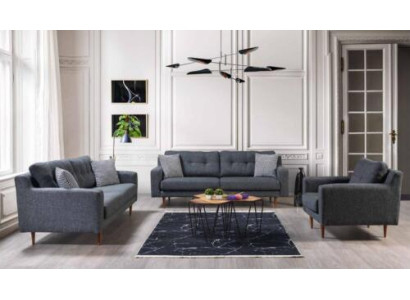 Gray Living room Seating Set Luxurious Sofas Designer Armchairs 3pcs