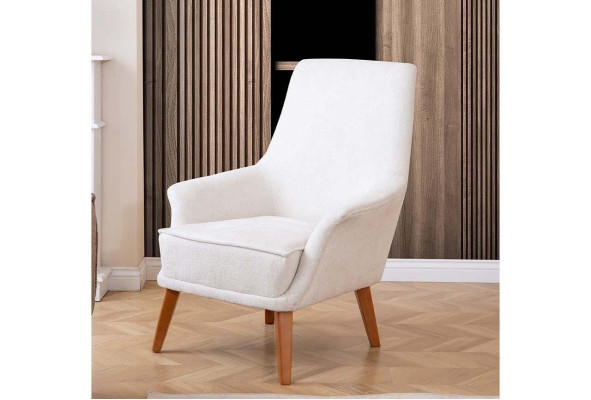 Living room Beige three-seater Luxurious white single-seater 2-piece suite