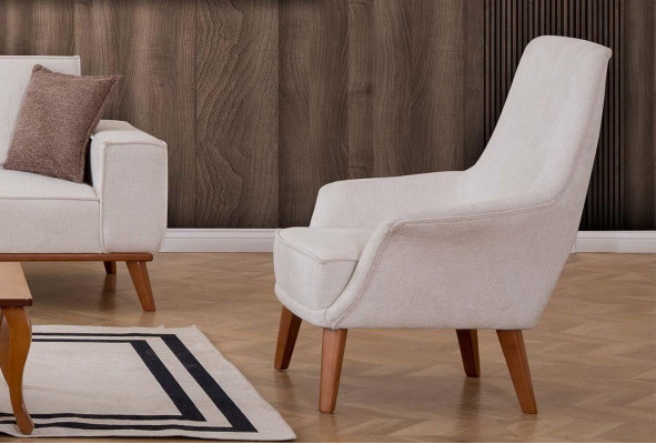 White Living room Suite Stylish 3-Seater Designer Armchair 2-piece set