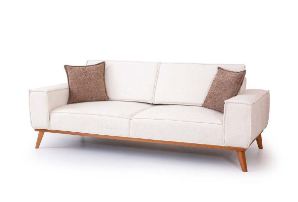 White Living room Suite Stylish 3-Seater Designer Armchair 2-piece set