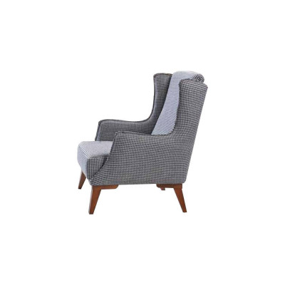 Gray Checkered Single Seater Modern Living room Single Seater Luxury Furniture
