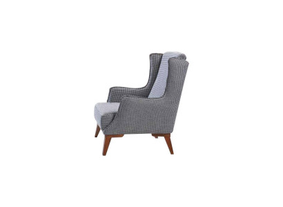 Gray Checkered Single Seater Modern Living room Single Seater Luxury Furniture