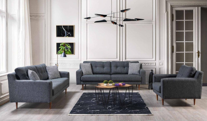Upholstery Gray 1-Seater Living room Furniture Stylish Armchair Modern Seat