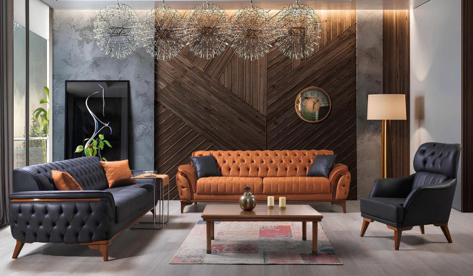 Black Chesterfield Armchair Luxurious Single Seater Living room 1-Seater
