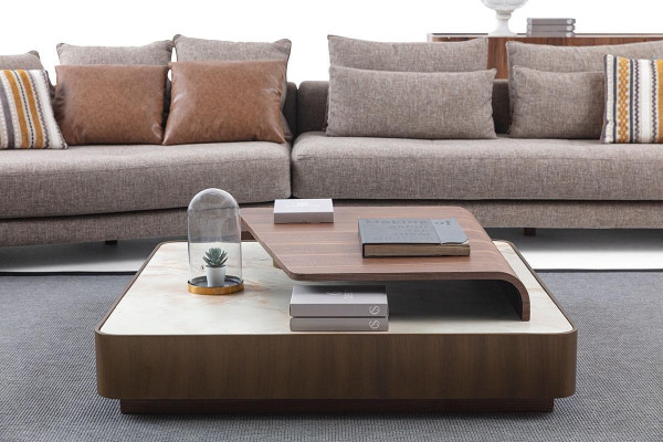 exclusive living room sofa set fabric sofa wood coffee table sideboard