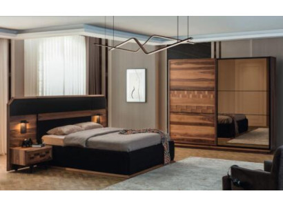 Exquisite Bedroom Suite Noble Double bed 2x Wood Bedside tables