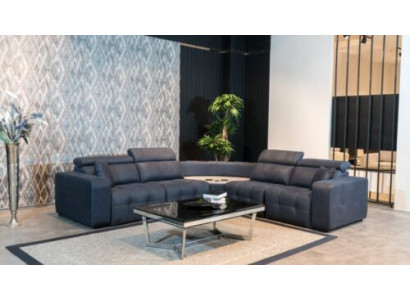 Corner sofa L-shape Leather sofa Large sofa Gray Couch Living room Design