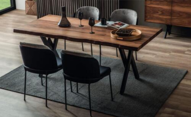 exclusive r Wood Dining table Modern 6x upholstered chairs Dining room Suite