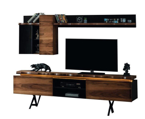 Luxurious living room wall unit wall cabinet TV lowboard coffee table 3 pieces