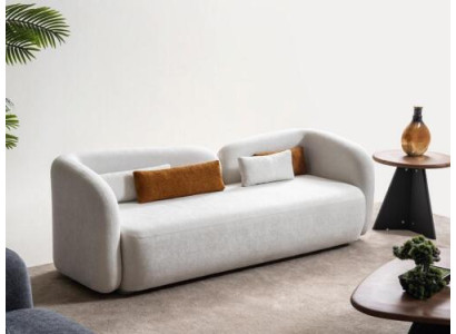 Modern Design Upholstery White Seat Couch 3 Seater Sofa Sofas Textile Fabric