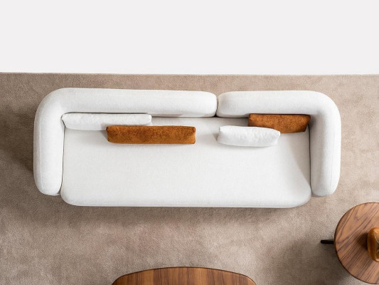 Modern Design Upholstery White Seat Couch 3 Seater Sofa Sofas Textile Fabric