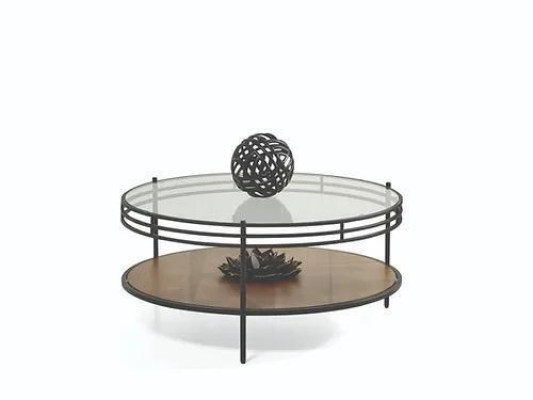 Designer Coffee table Luxury Glass Table Coffee Round Living room Wood Table