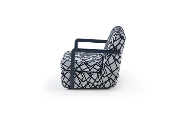 Black and Gray Living room Armchair Designer 1-Seater Luxury Lounge Chair