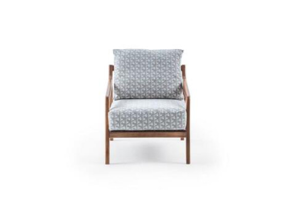 Living room White Wooden Frame Armchair Roubster Fabric Stylish single seater