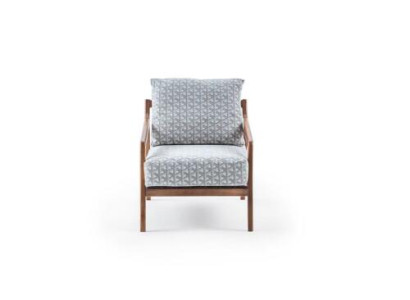 Living room White Wooden Frame Armchair Roubster Fabric Stylish single seater