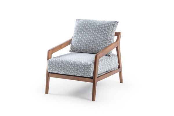 Living room White Wooden Frame Armchair Roubster Fabric Stylish single seater