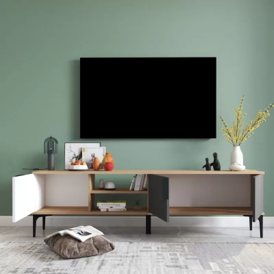 Lowboard TV cabinet TV stand modern design rectangular wood material luxury design