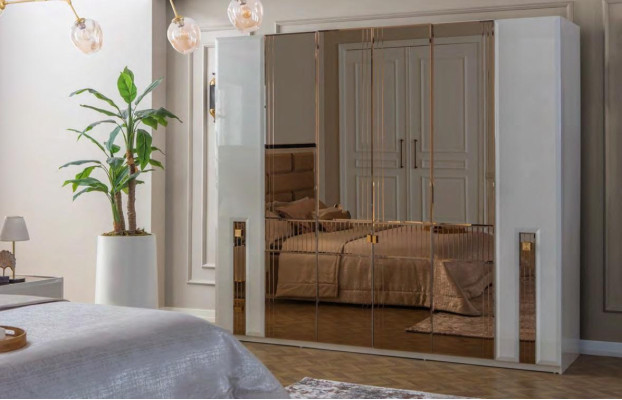 exclusive s Bedroom Set Modern Textile Bed 2x Wood Night Consoles