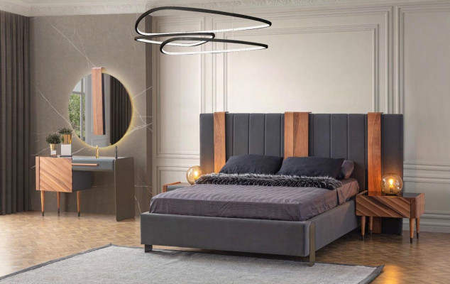 Modern Bedroom Set Luxury Wardrobe Double bed Noble Suite