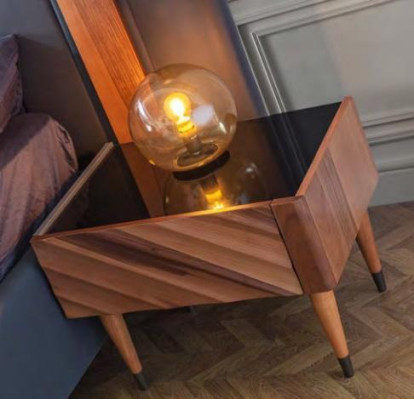 Designer Bedroom Set Luxurious Double bed 2x Bedside tables Wardrobe