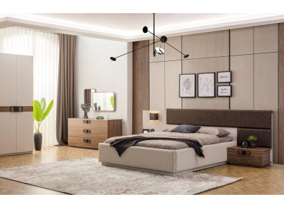 Designer Bedroom Set Modern Large Bed Wood Chest of drawers Night Console