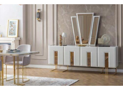 White stainless steel sideboard designer dining room furniture luxury chest of drawers new