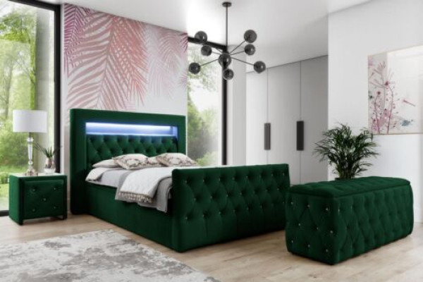 Green Bedroom Suite Complete's Set Double bed Stool Consoles