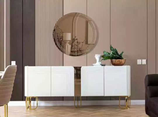 Dining room Set Table 6x Chairs Sideboard Mirror 9pcs. Group Suite
