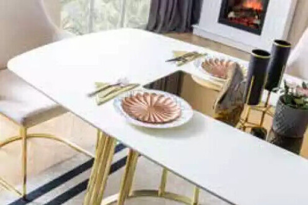 Dining room Set Table 6x Chairs Sideboard Mirror 9pcs. Group Suite