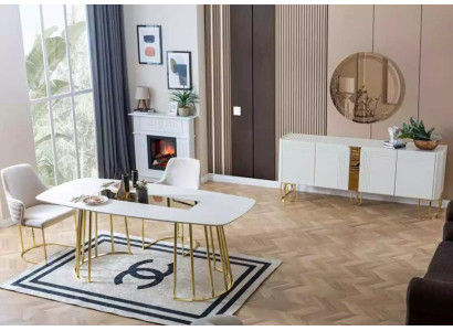 Table Chairs 7-piece Dining room wooden table Dining room Set Group new Design