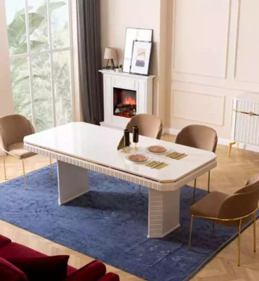 Dining room Set Table 6x Chairs Sideboard Mirror 9pcs Group Suite