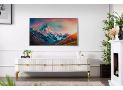 Living room tv stand Furniture TV cabinet Television Style Modern White Luxury Wood