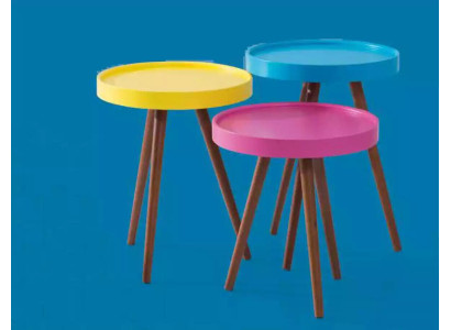 Side table 3x brown Living room Furniture Material Wood Design new