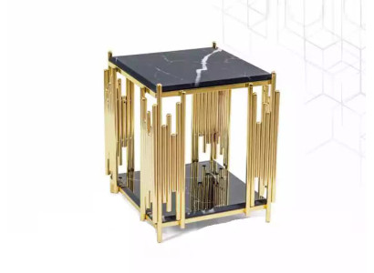 Side table Living room Furniture Material Black stainless steel Design
