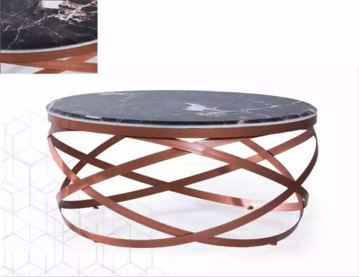 Coffee table Round Furniture Luxury new black Modern Living room Design brown