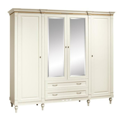Classic Cabinets Wardrobe Wall Unit 4 Doors Wood Furniture Bedroom