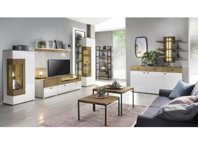 Set Modern Wall unit Showcases TV cabinet Wardrobe Living room Baroque style
